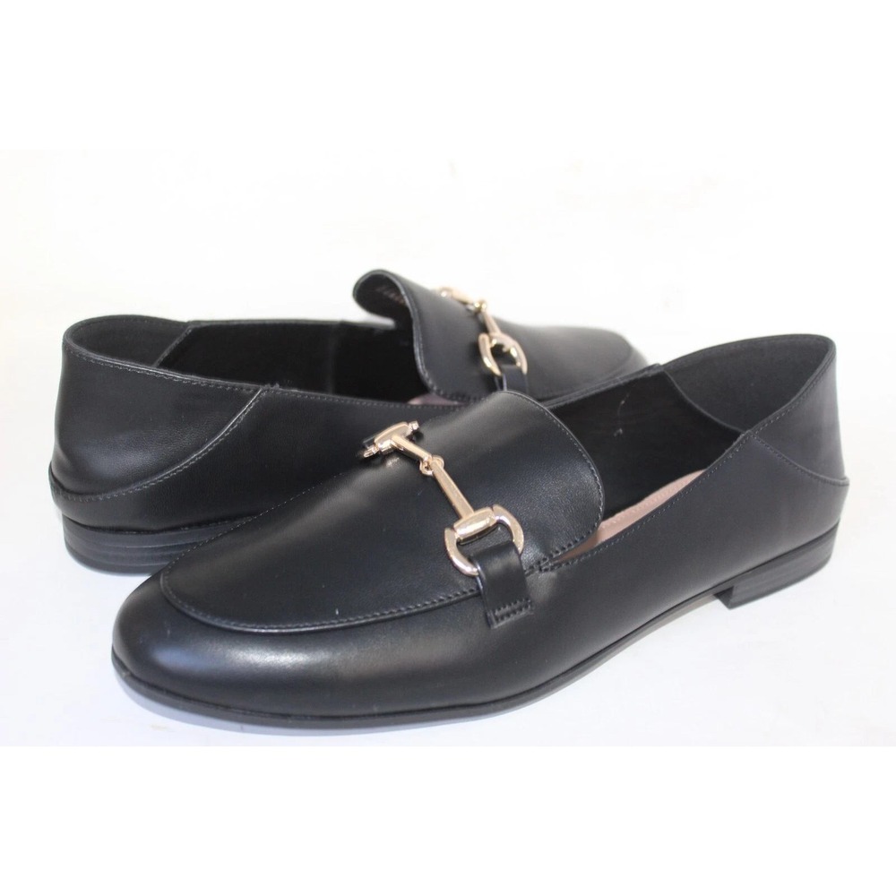 BCBG Women's Zeldi Black Leather Fashion Loafers Size 8.5 BCBGeneration